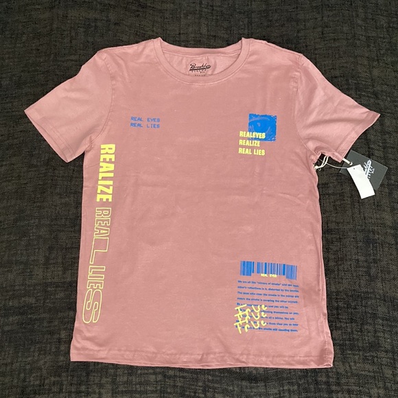 Men’s Brooklyn Cloth Mfg. Co. Dusty Rose Real Eyes Graphic T-Shirt - Picture 8 of 14